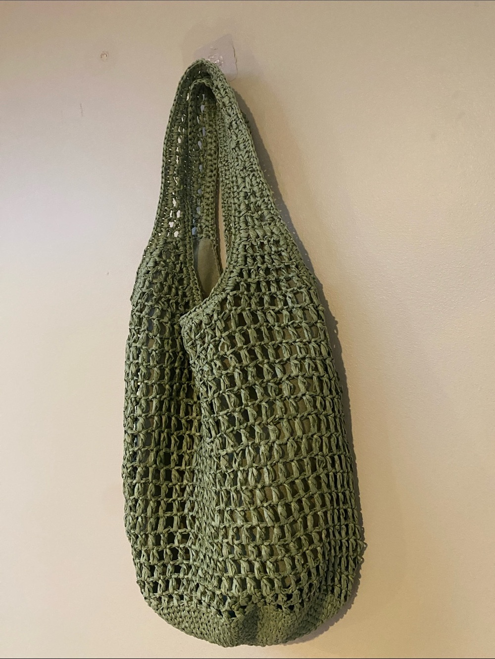 Haute Hippie Woven Crochet Slouchy Hobo Shoulder Bag in Sage Green - Picture 4 of 12